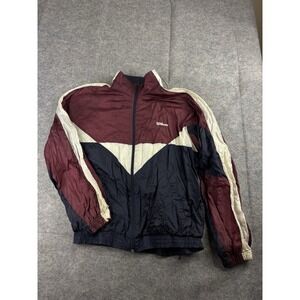 VTG Wilson Windbreaker Mens M Nylon Jacket Navy Maroon 90s Retro Streetwear